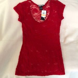 Red lace top
